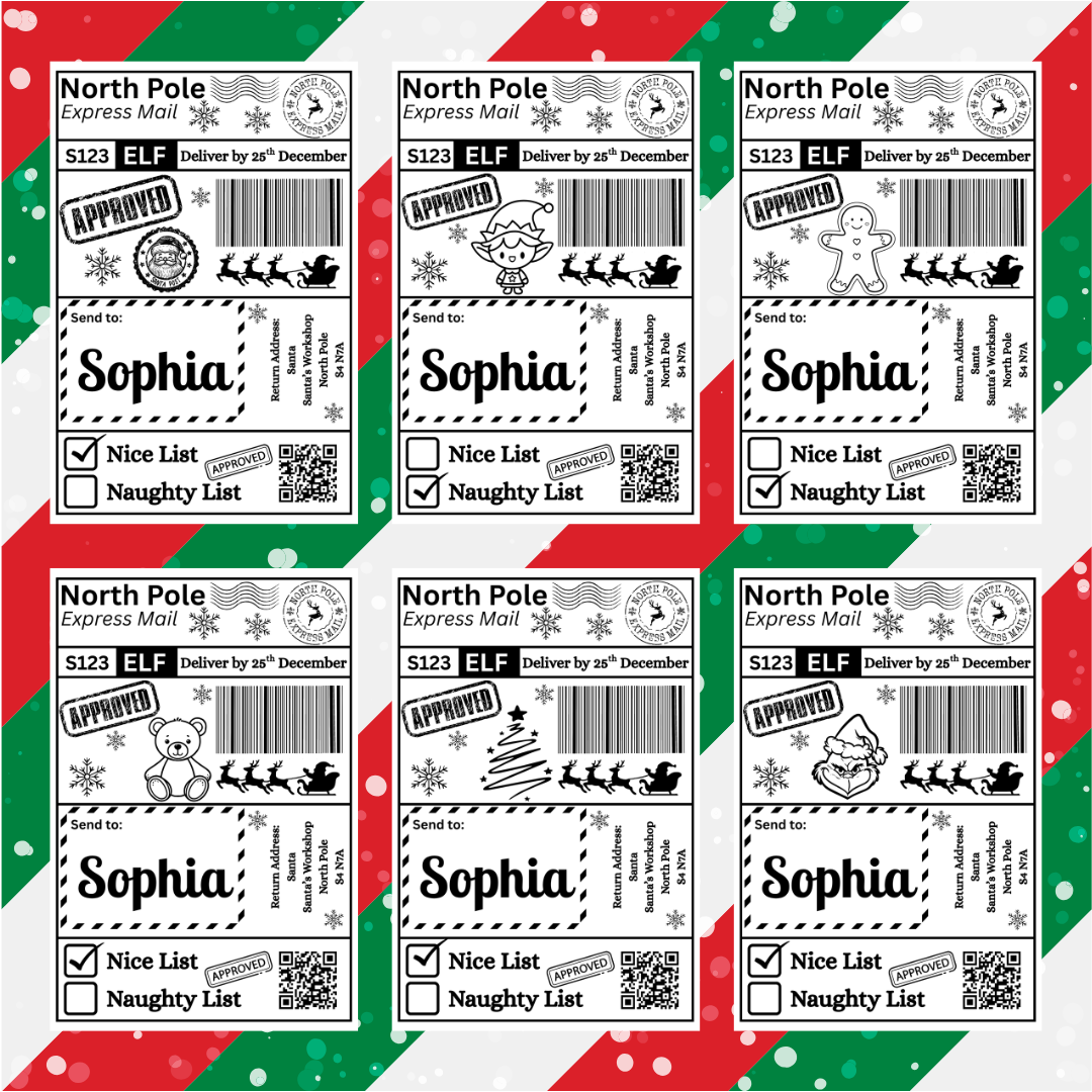 Personalised Christmas Labels 10pk