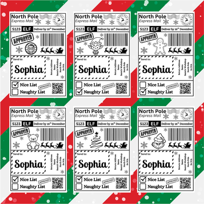 Personalised Christmas Labels 10pk