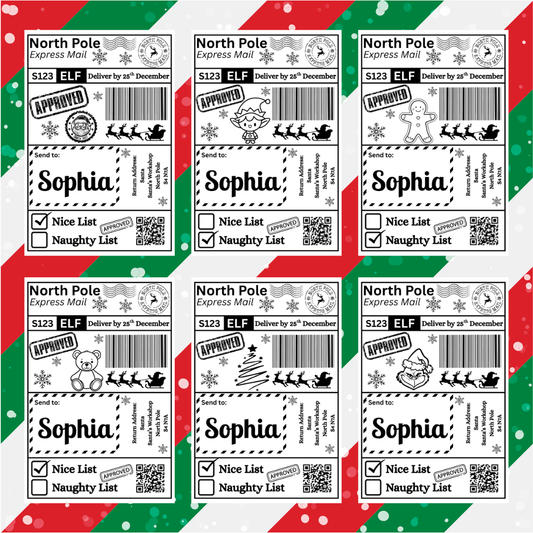 Personalised Christmas Labels 10pk