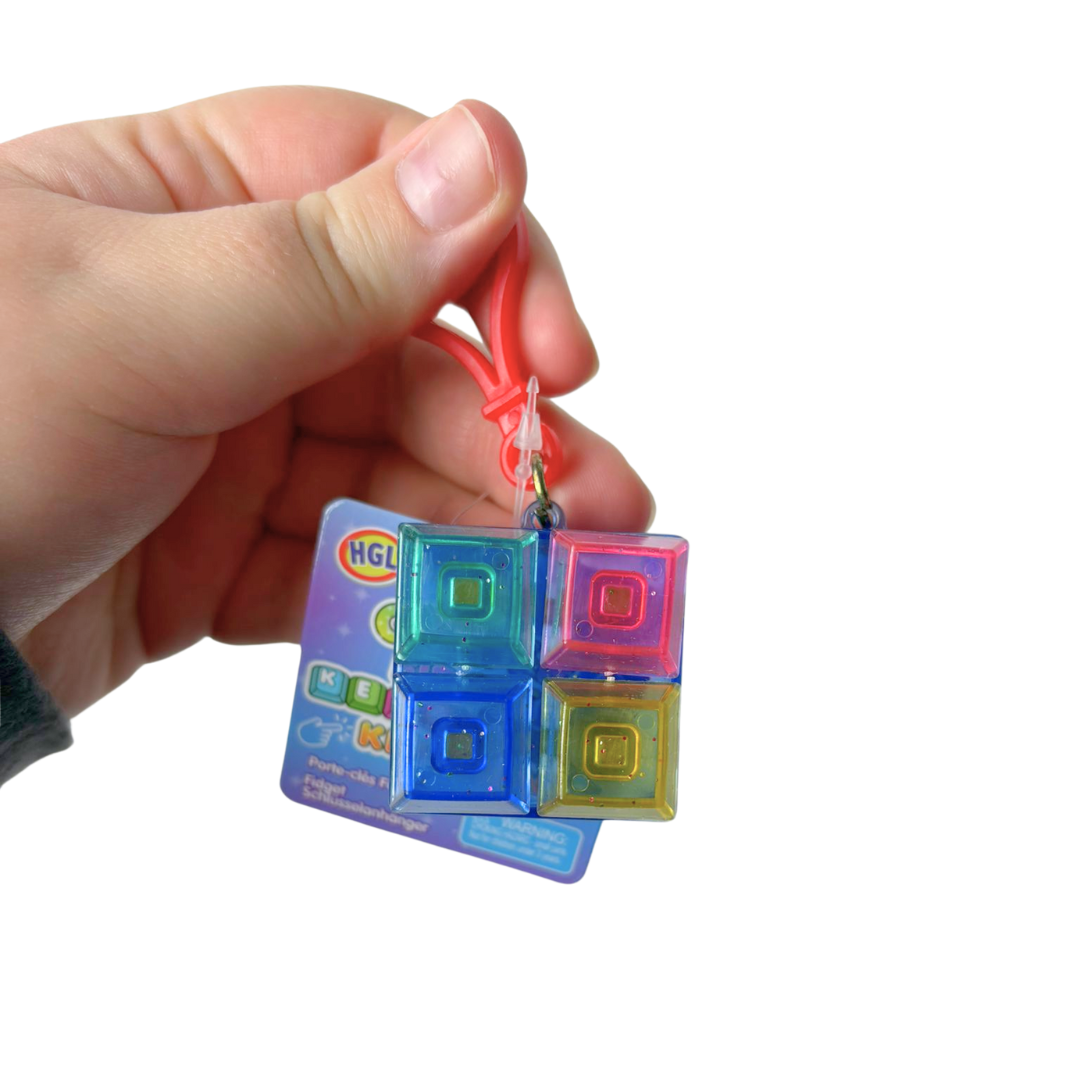 Glitter Clicker Fidget Key Chain