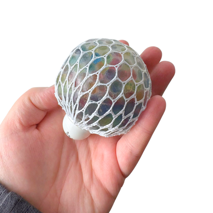 Mesh-Covered Orb Squishy Sensory Ball