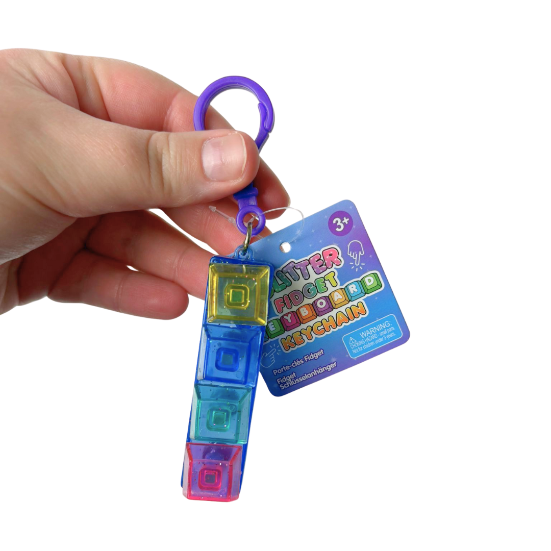 Glitter Clicker Fidget Key Chain