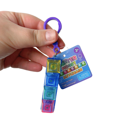 Glitter Clicker Fidget Key Chain