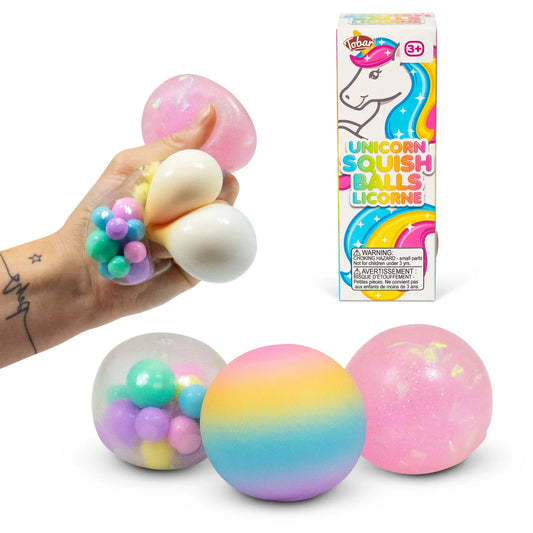 Tobar Unicorn Squish Balls - 3pk