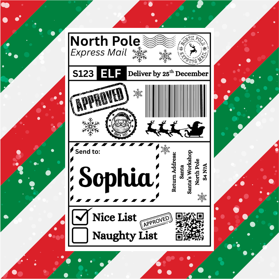 Personalised Christmas Labels 10pk