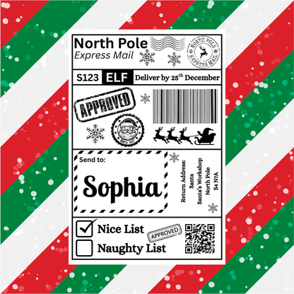 Personalised Christmas Labels 10pk