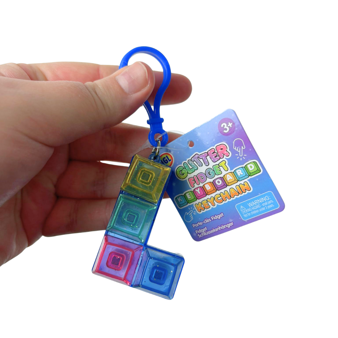 Glitter Clicker Fidget Key Chain