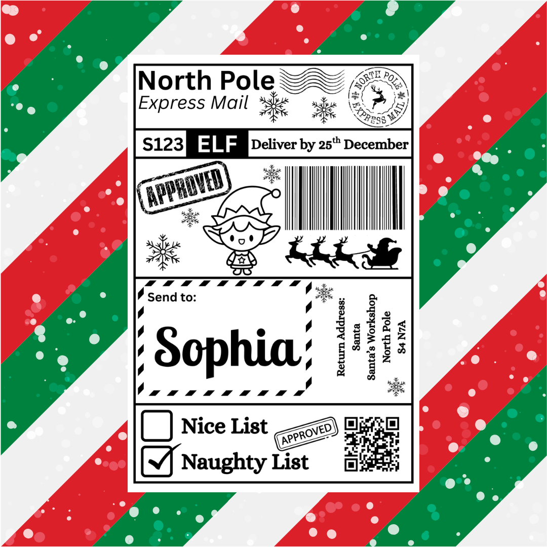 Personalised Christmas Labels 10pk