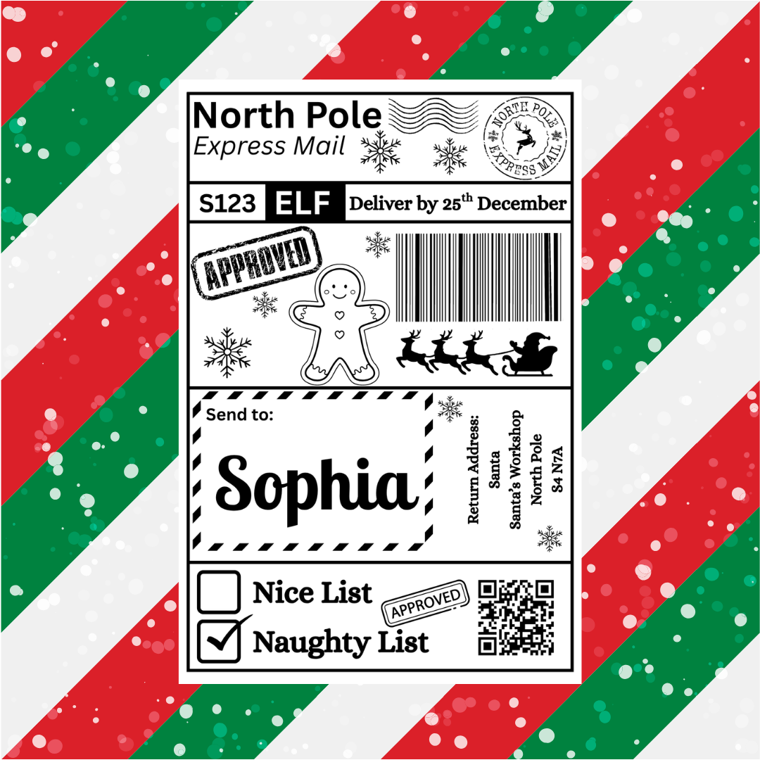 Personalised Christmas Labels 10pk