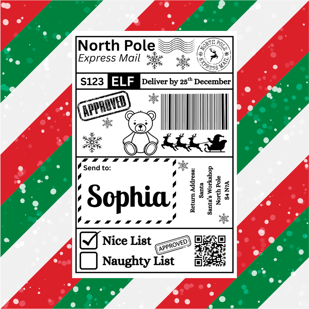 Personalised Christmas Labels 10pk