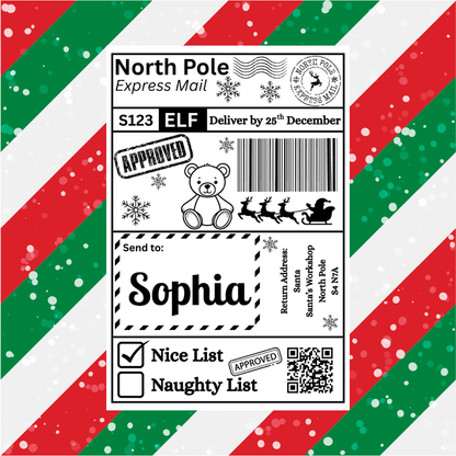 Personalised Christmas Labels 10pk