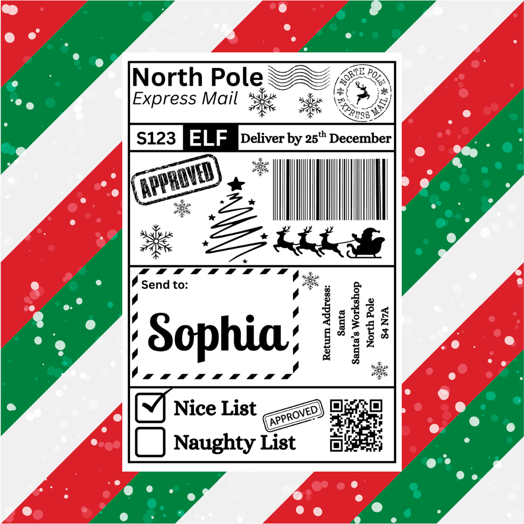 Personalised Christmas Labels 10pk