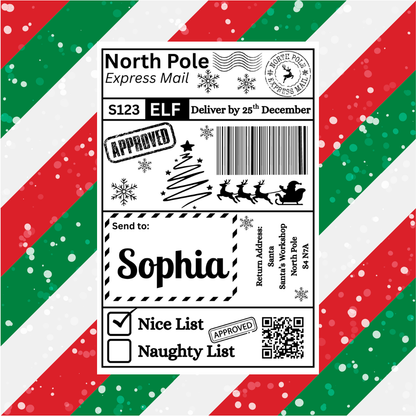 Personalised Christmas Labels 10pk