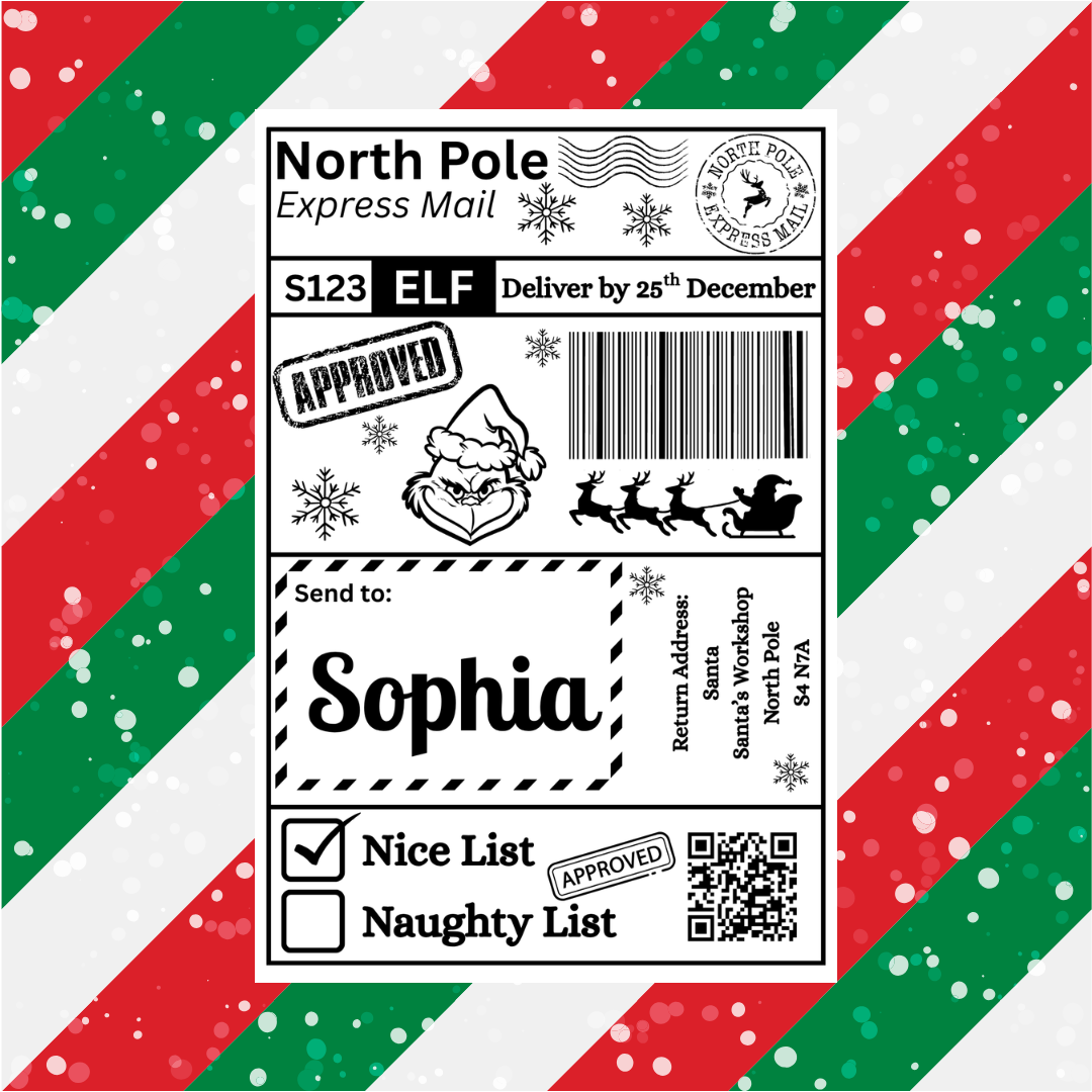 Personalised Christmas Labels 10pk