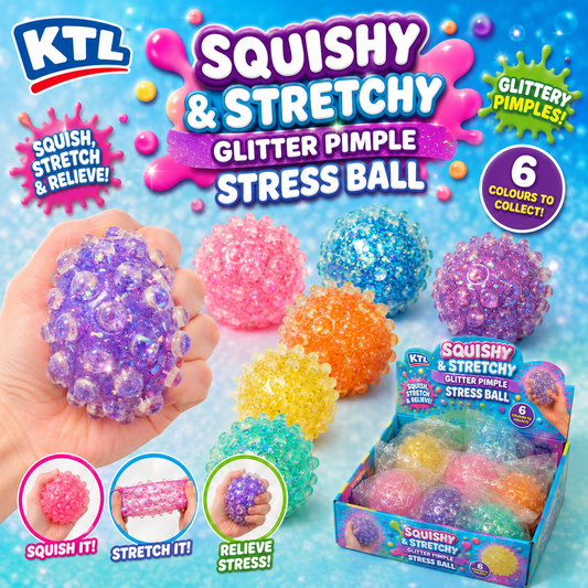 Squishy & Stretchy Glitter Pimple Stress Ball