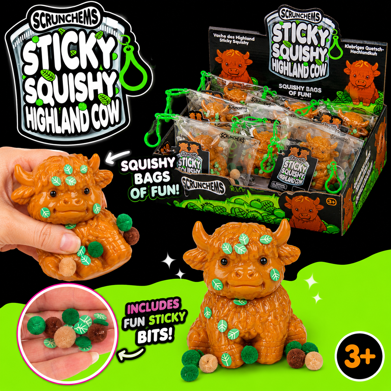 Scrunchems Sticky Squishy Highland Cow