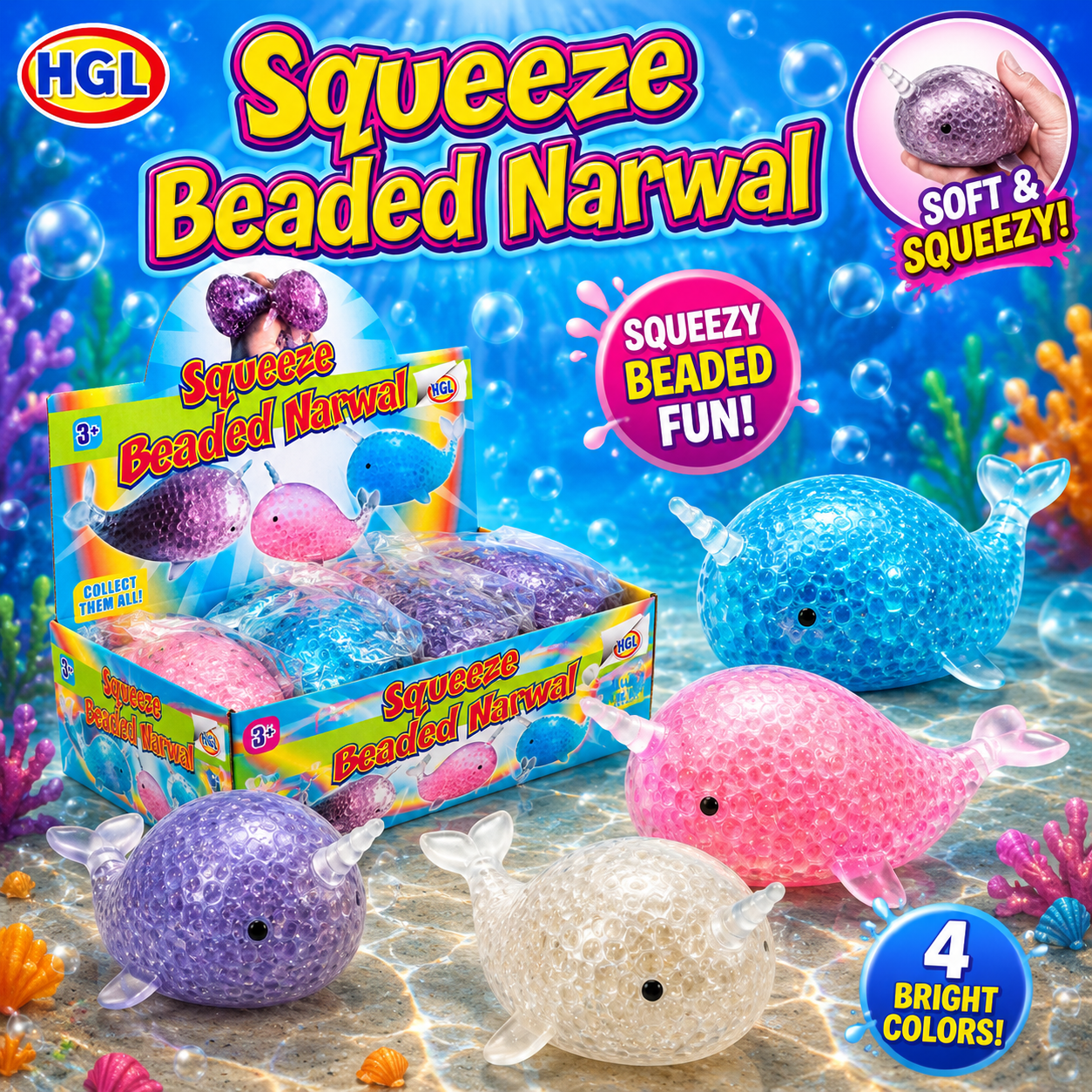 Squeezy Beaded Narwal