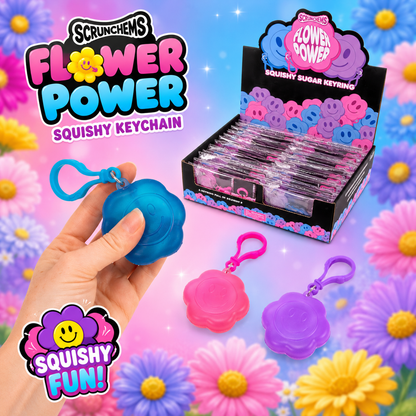 Scrunchems Flower Power Squishy Keychain