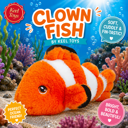Keeleco Clown Fish Soft Plush Toy 25cm