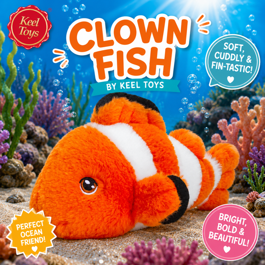 Keeleco Clown Fish Soft Plush Toy 25cm