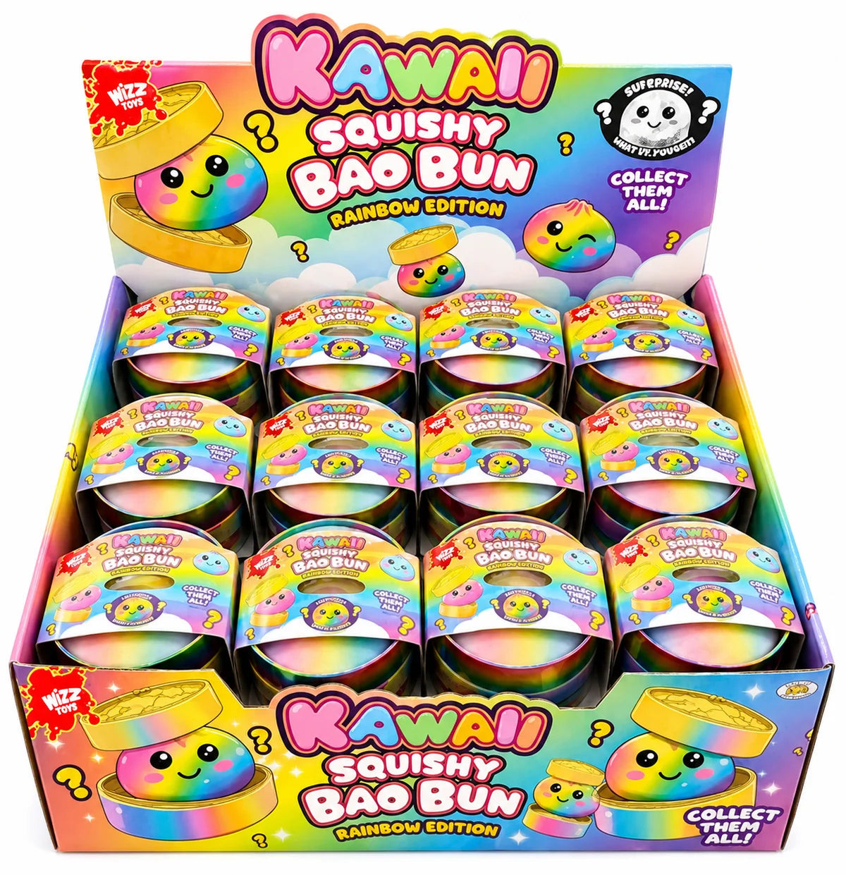 Wizz Toys Kawaii Rainbow Squishy Bao Dumpling